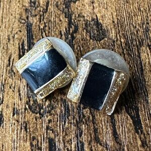 VINTAGE Black and Gold Earrings